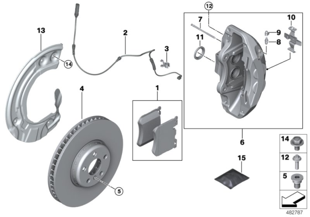 2020 BMW X2  Caliper Housing Left Diagram for 34106888629