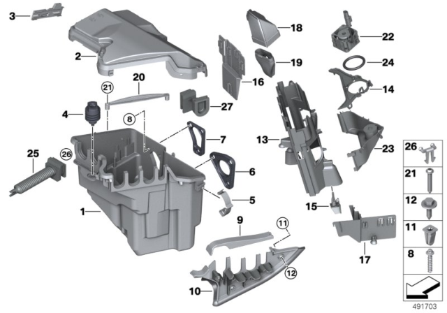 2011 BMW X5 Partition Seal, Upper Section Diagram for 12907555109