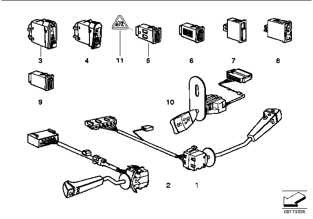 1994 BMW 740i  Wiper Switch Diagram for 61318350699