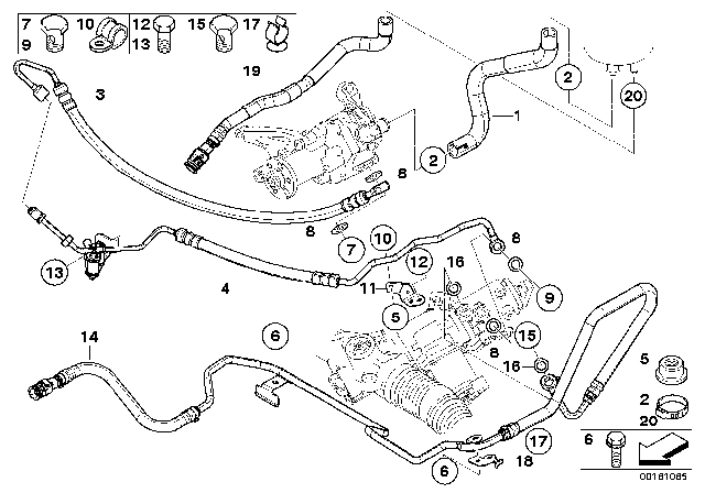 2008 BMW 535i  Power Steering Pressure Hose Diagram for 32416777408