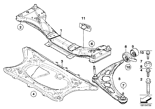 2006 BMW Z4 M  Set Rubber Mounting Diagram for 31107838575