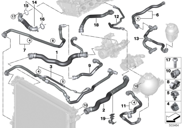 2020 BMW X3  HOSE, RADIATOR Diagram for 17128485770