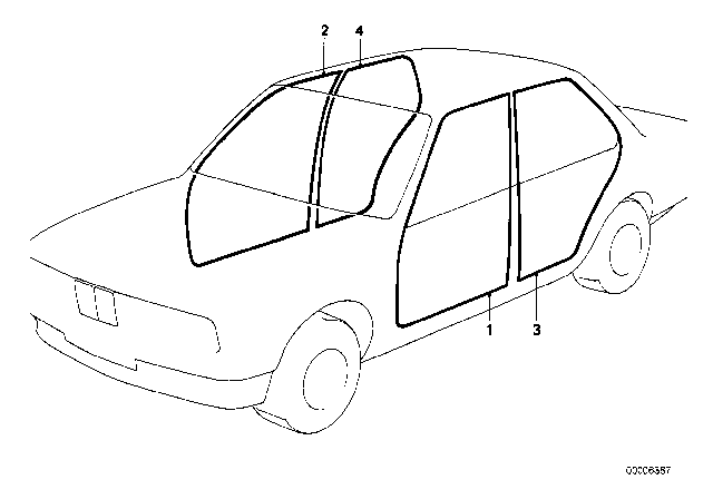 1991 BMW 318i  Edge Protection Right Diagram for 51711906960