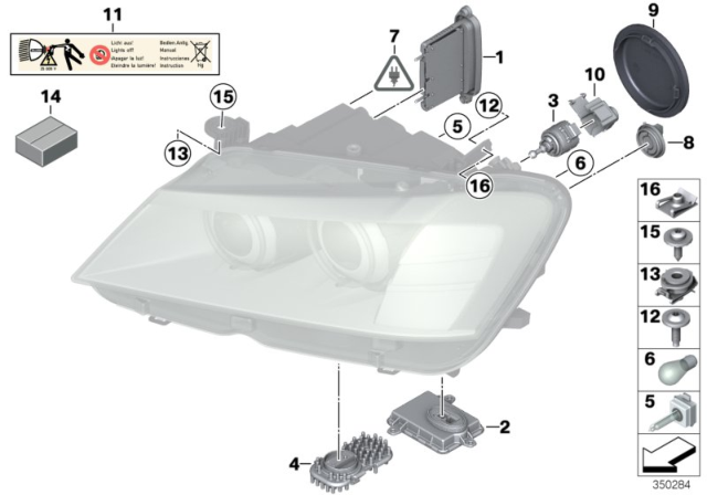 2011 BMW X3  Protective Cap, Left Diagram for 63117332085