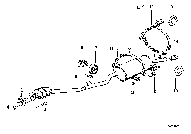 1985 BMW 325e  Bow Diagram for 18201178132