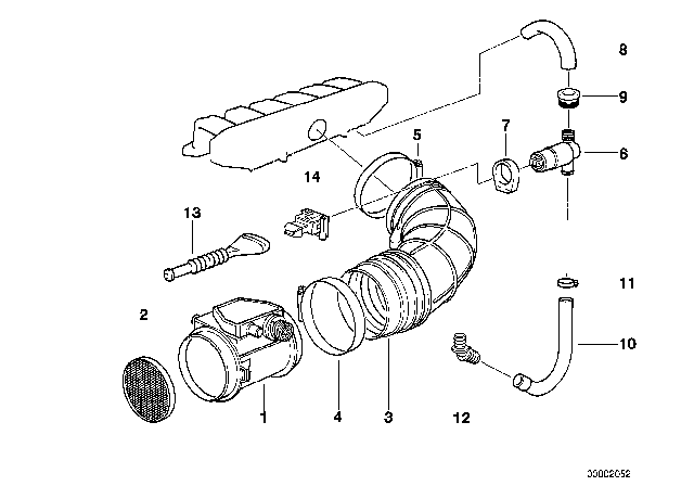 1998 BMW 323i  Hose Diagram for 13541740159
