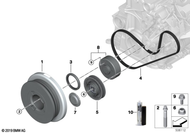 2020 BMW 745e xDrive  Ribbed V-Belt Diagram for 11289455973