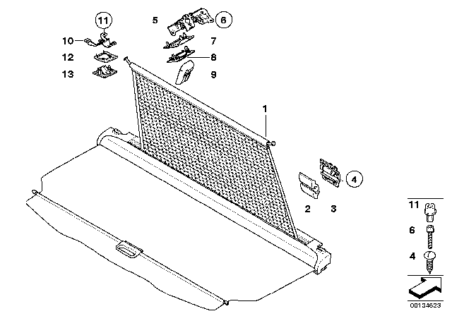 2004 BMW X3  Cover For Roller Cover Support Diagram for 51473411681