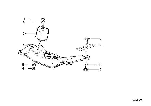 1982 BMW 733i  Cross Member Diagram for 23711176046