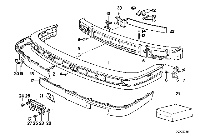 1984 BMW 325e  Rubber Strip Left Diagram for 51111971615
