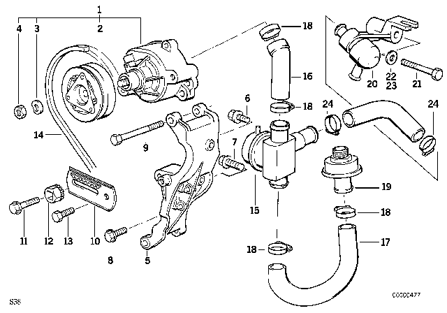 1993 BMW M5  Non-Return Valve Diagram for 11721312840
