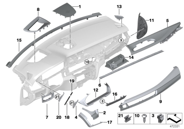 2018 BMW X6 Mounting, Fibre-Optic Conductor, Left Diagram for 51459280791