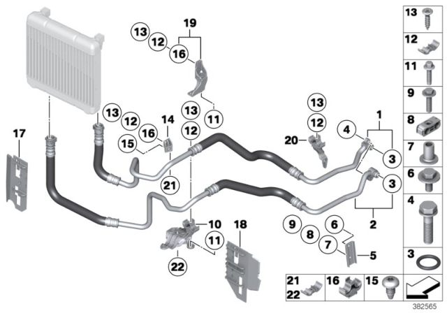 2012 BMW Alpina B7L xDrive  Oil Cooling Pipe Inlet Diagram for 17227590613