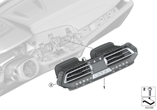 2020 BMW X6  Automatic Air Conditioning C Diagram for 64119458539