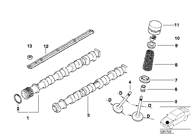 1999 BMW 540i Valve Spring Diagram for 11341745339