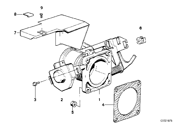 1986 BMW 635CSi  Throttle Body Diagram for 13541711008