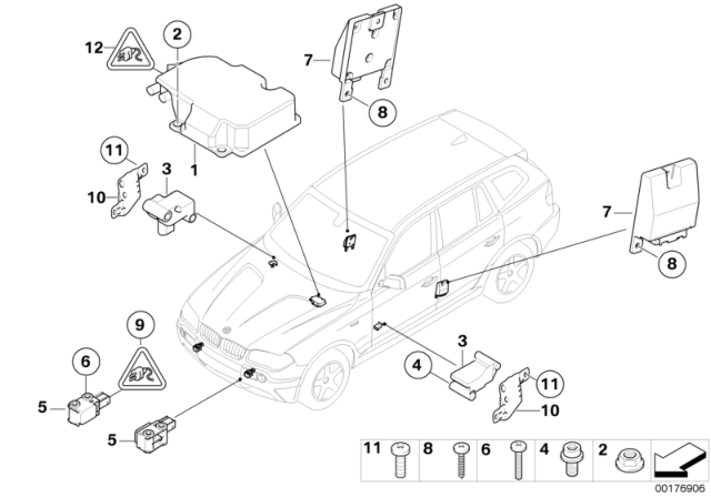 2005 BMW X3  Sensor Door Diagram for 65773412005