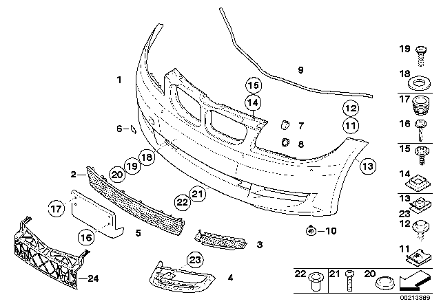 2011 BMW 128i Left Fog Lamp Cover Diagram for 51117166607