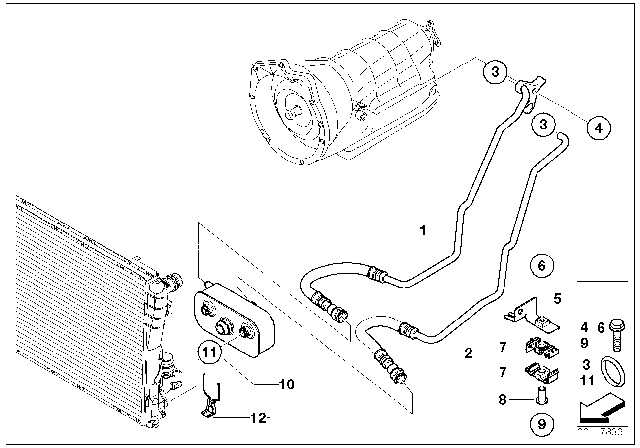 2005 BMW Z4  Oil Cooling Pipe Outlet Diagram for 17127514415