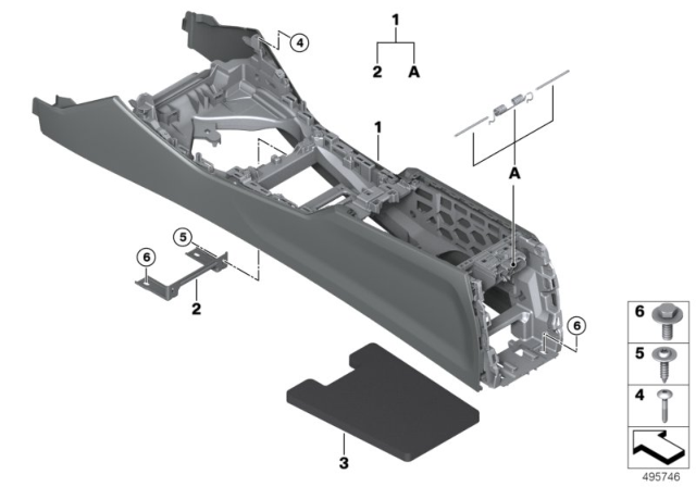 BRACKET F CENTER CONSOLE, CE:511629 Diagram for 51166806835