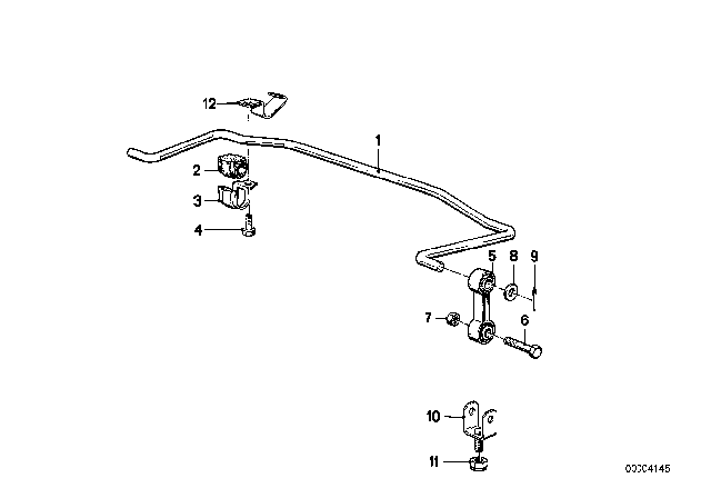 1984 BMW 318i  Stabilizer, Rear Diagram for 33551127344