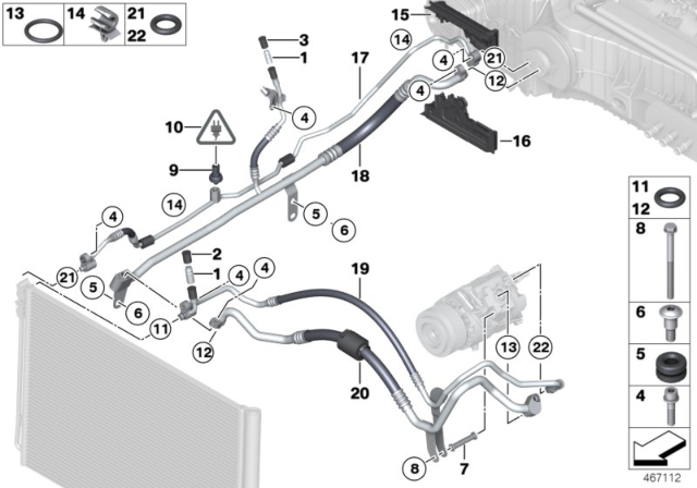 2015 BMW 535i xDrive  Suction Pipe Diagram for 64539209708