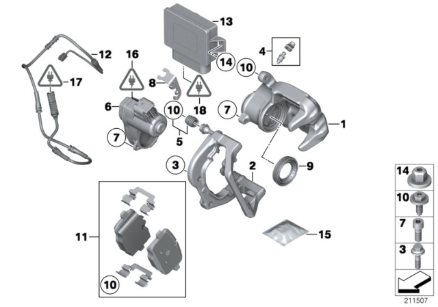 2017 BMW Alpina B6 xDrive Gran Coupe  Rear Disc Brake Pad Set Diagram for 34216775346