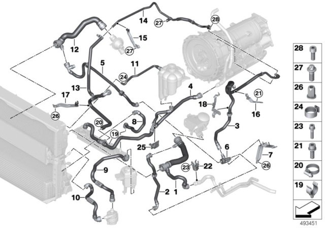 2018 BMW X5  Hose For Electric Coolant Pump Diagram for 17127644104