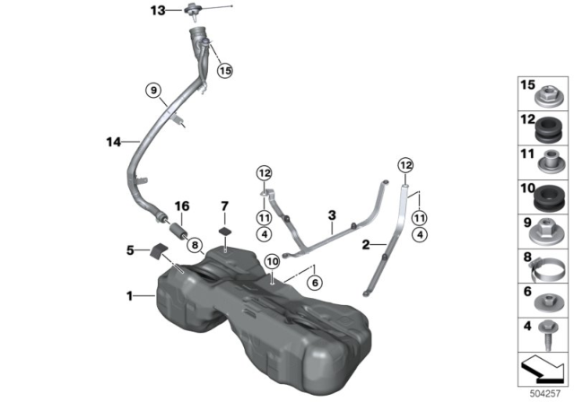 2018 BMW 540d xDrive  FILLER PIPE Diagram for 16115A02641