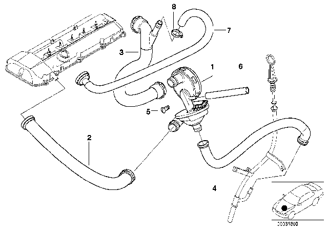 1999 BMW 528i Vent Hose Diagram for 11157532649