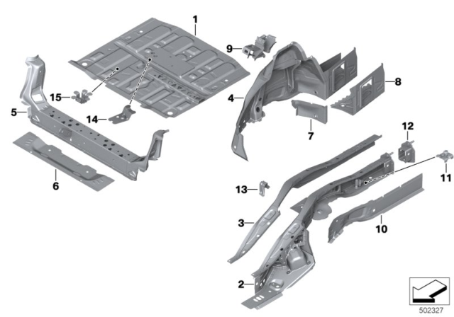 2020 BMW 228i xDrive Gran Coupe  CROSS MEMBER, TRUNK FLOOR, F Diagram for 41007955511
