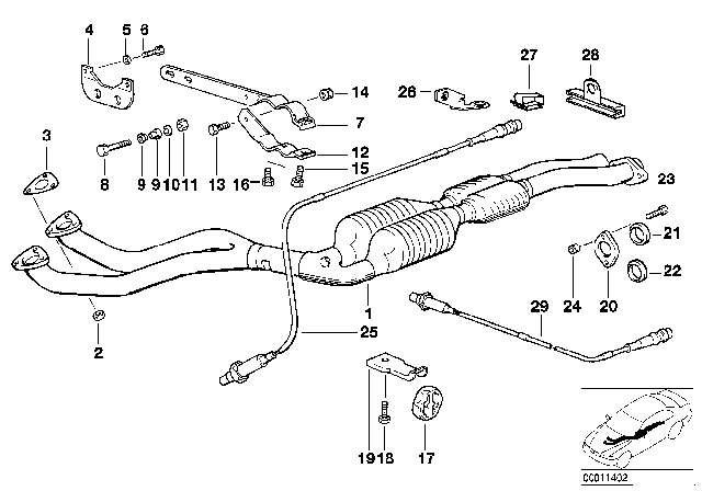 1994 BMW 325i  Clamp Diagram for 18311728237