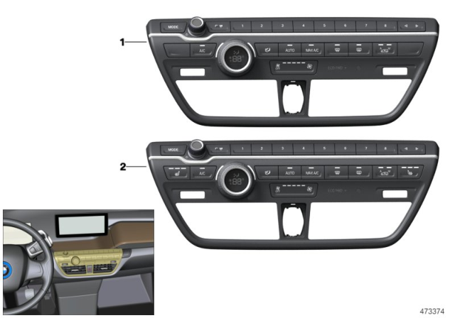 2020 BMW i3  Radio And A/C Control Panel Diagram for 61319379124