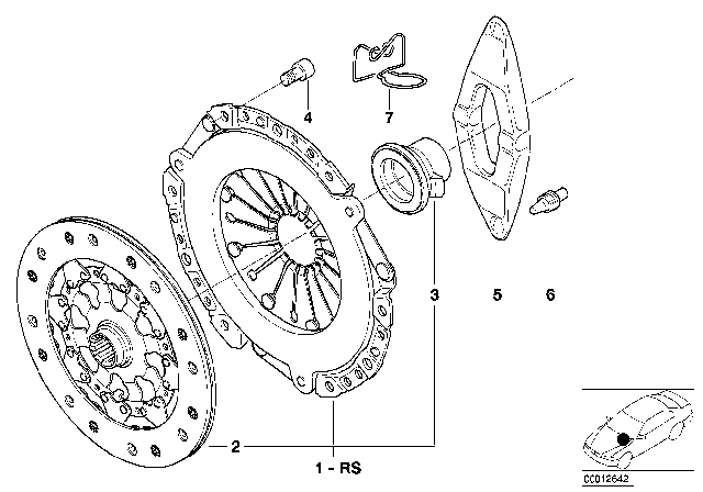 2005 BMW M3  Clutch Release Bearing Diagram for 21511223582