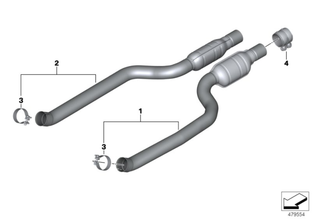 2019 BMW M760i xDrive  FRONT SILENCER, LEFT Diagram for 18308654964
