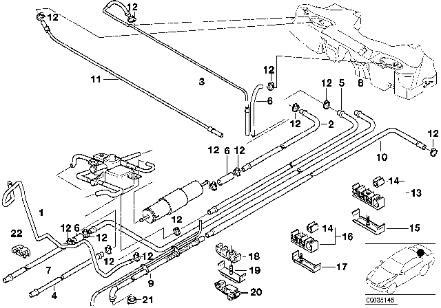 2001 BMW 540i  Holder Diagram for 16121155064