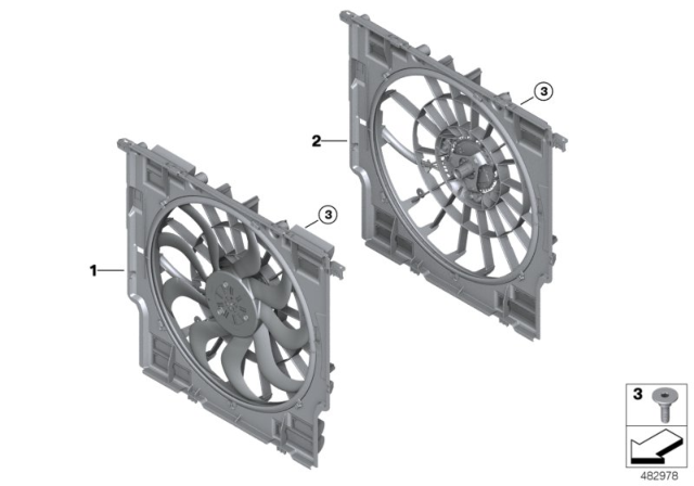 2020 BMW X7  Fan Cowl With Acoustic Ring Diagram for 17427953225