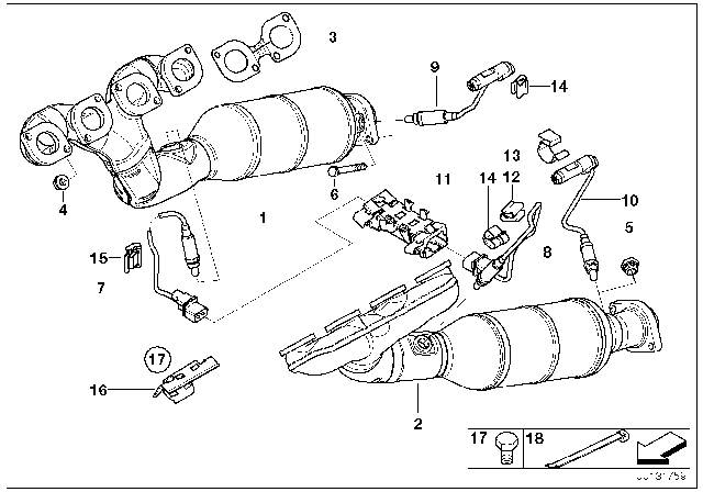 2005 BMW 645Ci  Asbestos Free Gasket Diagram for 11627505789