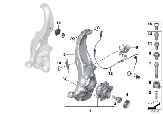 2019 BMW 740e xDrive  Set, Wheel Bearing Diagram for 31202408656