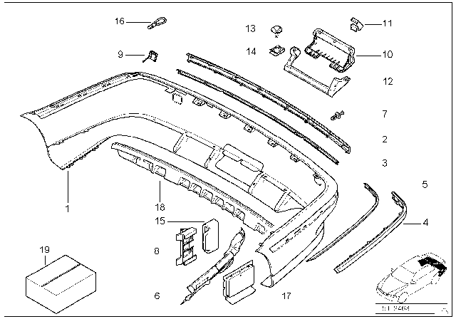1999 BMW 540i  Towing Hinge Diagram for 72157203519