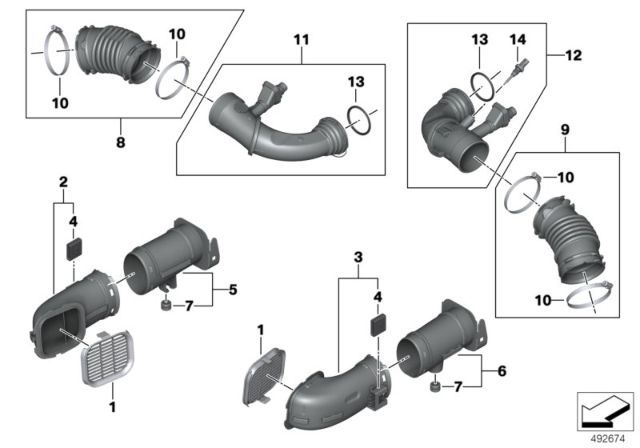 2020 BMW 750i xDrive  Intake Duct, Left Diagram for 13717934471