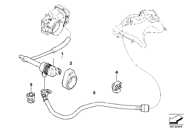 2004 BMW X3  Fuel Tank Breather Line Diagram for 13903401194