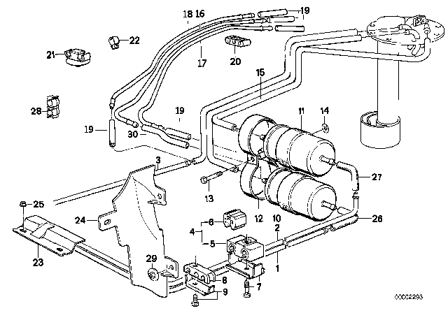 1994 BMW 750iL  Bracket Diagram for 16121179158