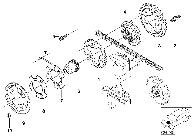 2000 BMW Z3  Impulse Sending Wheel Diagram for 11361438351