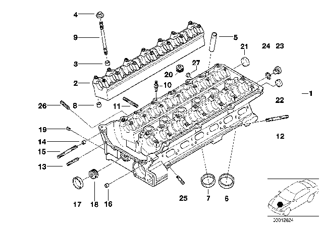 2001 BMW Z3  Self-Locking Hex Nut Diagram for 11721742644