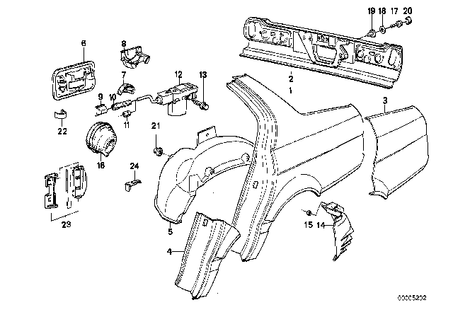 1988 BMW 750iL  Hinge Diagram for 51171928197