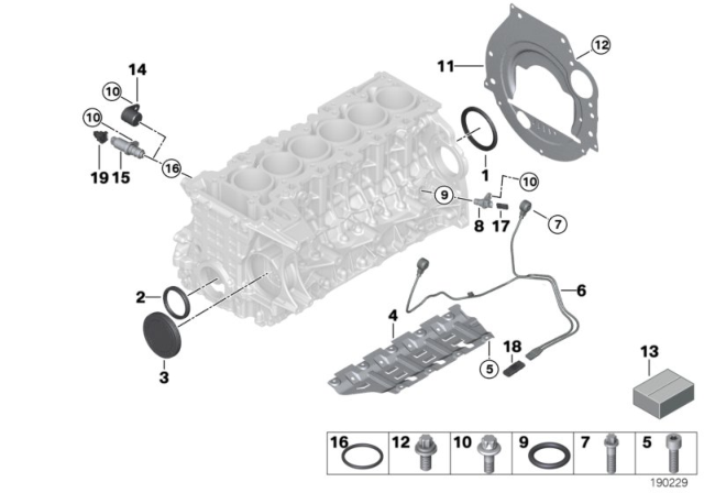 2015 BMW Z4  Gasket Set Engine Block Asbesto Free Diagram for 11117567210