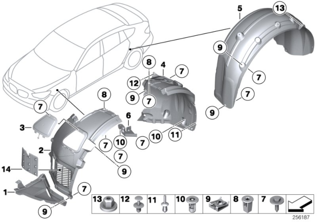 2013 BMW 535i GT Cover, Bottom Left Diagram for 51757193493