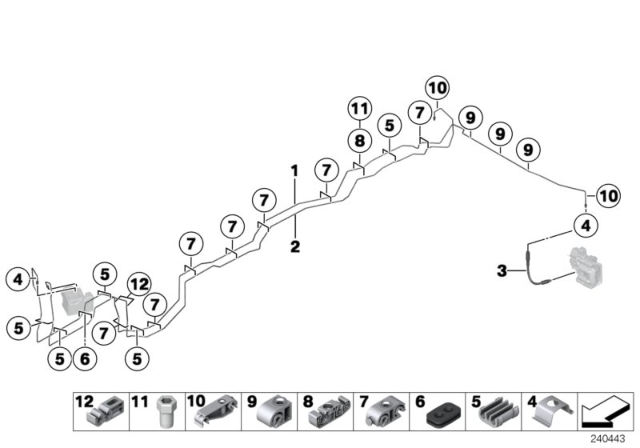 2011 BMW X3  Bracket, Brake Pipe, Double Diagram for 34306787554