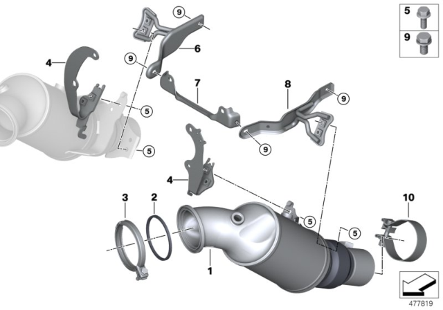 2017 BMW M760i xDrive  HOLDER FOR CAT.CONVERTER NEA Diagram for 18328662909